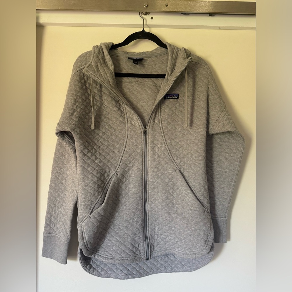 Patagonia Gray Quilted Full-Zip Hoodie